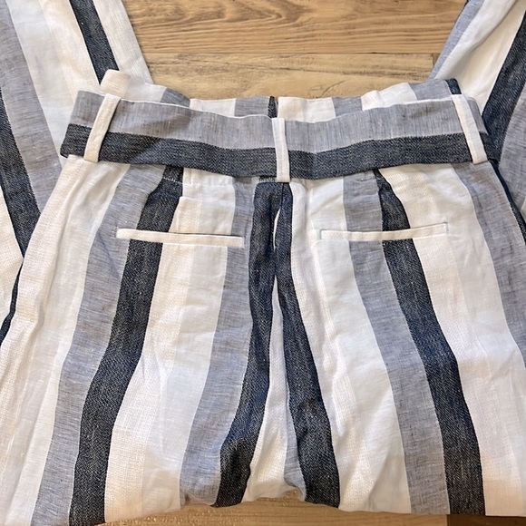 J. Crew Point Sur High Rise Striped Pant 100% linen 0 - Picture 6 of 11